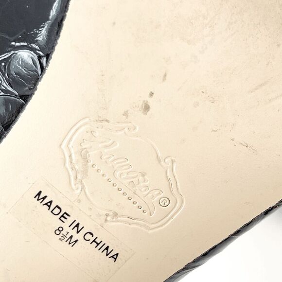 Hale Bob Womens Patent Snake Print High Heels Black 8.5M - Picture 5 of 6